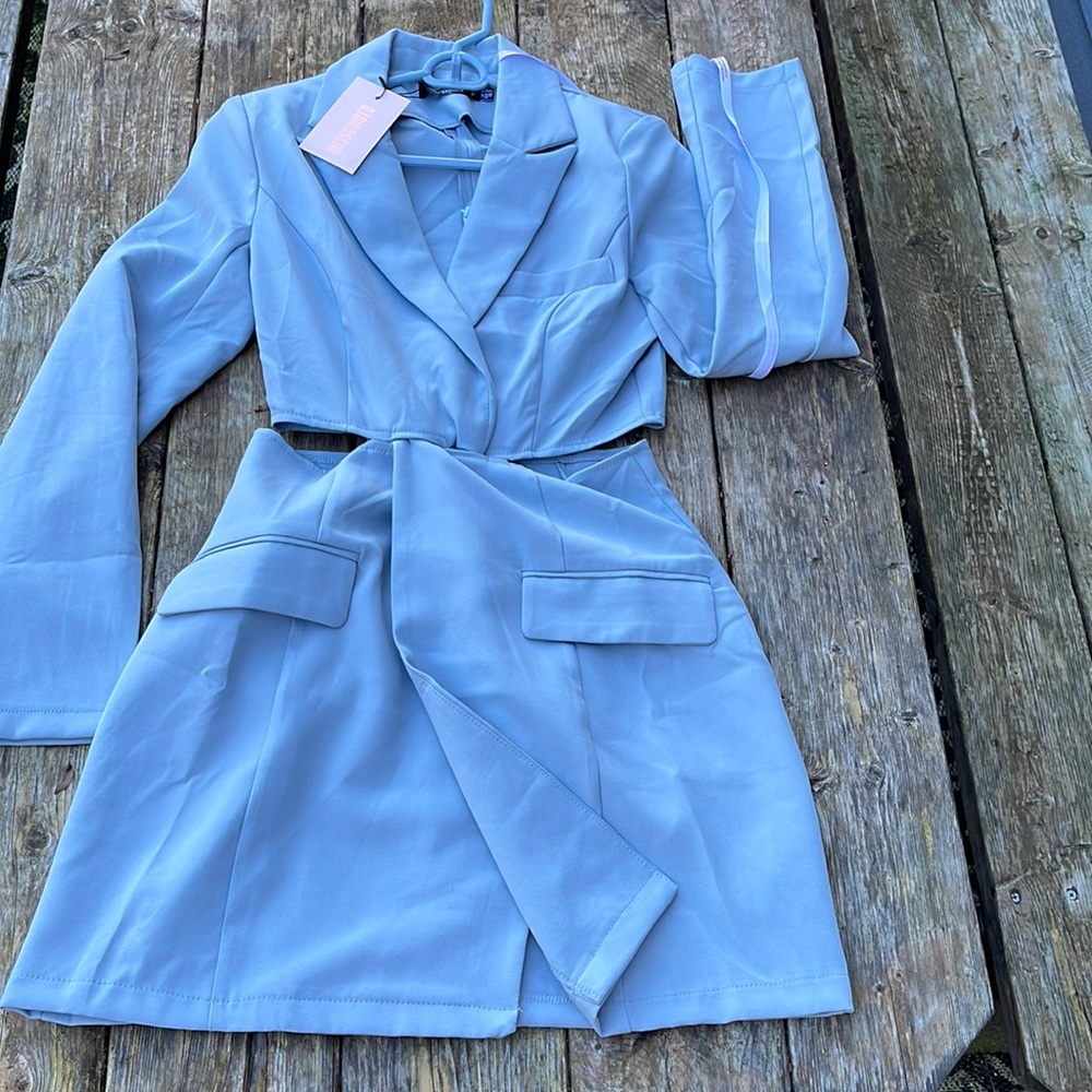Light blue suit dress